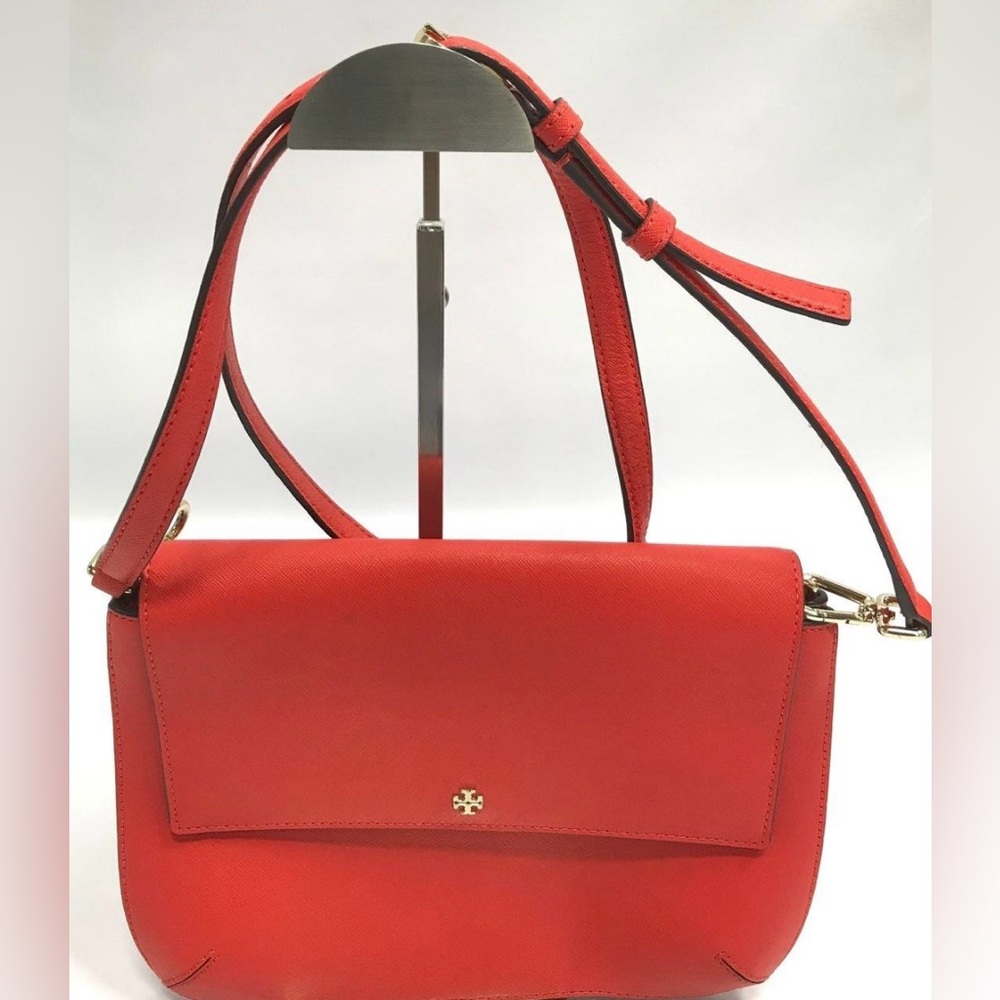 Tory Burch Robinson Leather Messenger Bag (Poppy)